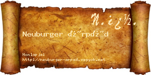 Neuburger Árpád névjegykártya