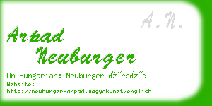 arpad neuburger business card